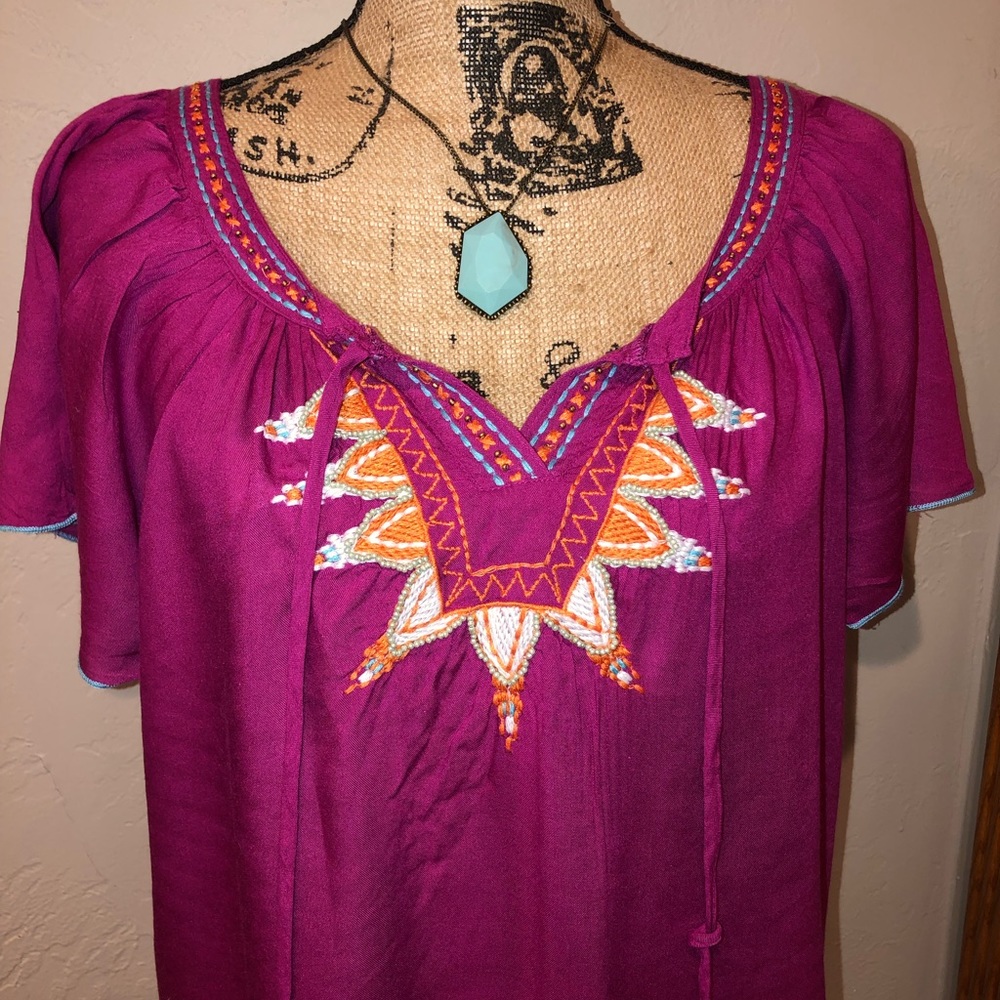 Beautiful Embroidered/Beaded Boho Top